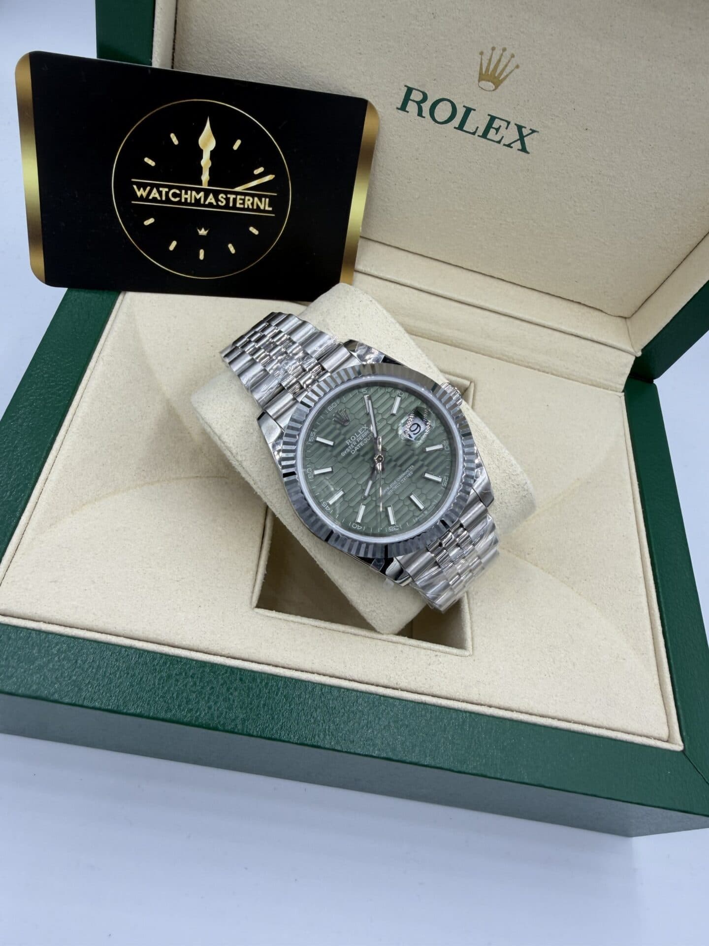 Rolex date just Mint groen dial