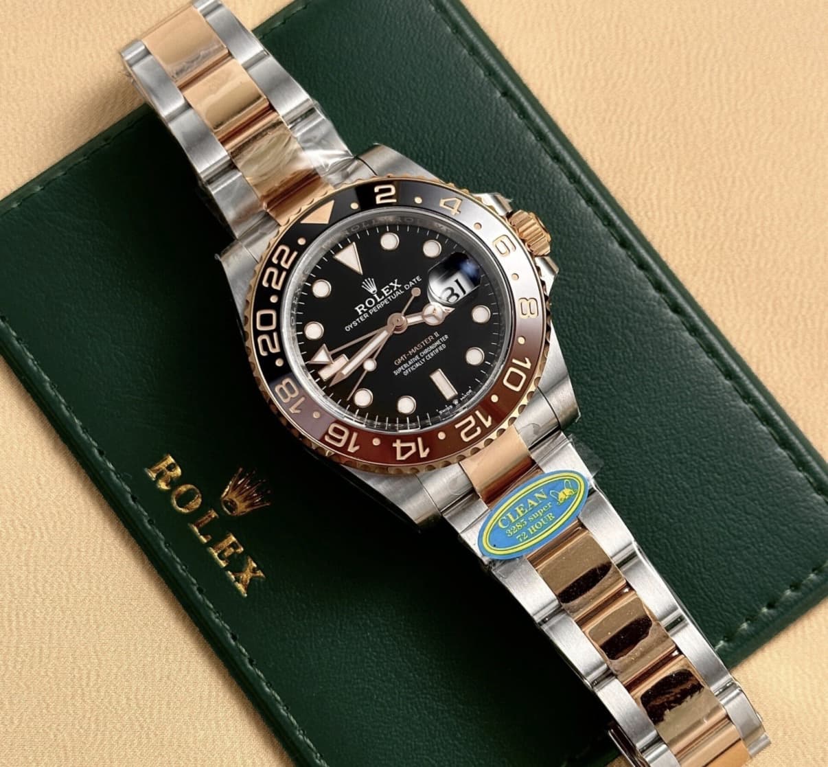 Rolex GMT-Master II 126711CHNR Root Beer SS/RG Plated Black Dial 40mm Oyster Super Clone